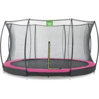 EXIT Silhouette Ground Trampoline 12ft with Safety Net – Pink