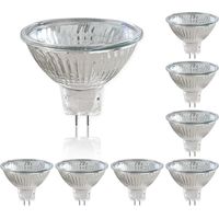 Bombilla LED GU5.3 de 50 W (paquete de 8), reflector halógeno de 12 V, foco regulable, bombilla halógena MR16, 660 lm, blanco cálido 2700 K, ángulo de haz de 36°