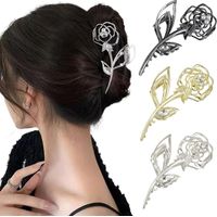 3-Piece Large Metal Hair Clips, Non-Slip Hair Clips for Women and Girls, Thick Hair Accessories (Gold, Black, Silver)