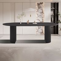 Table à manger 220x110x76 cm décor chêne brun - LARON