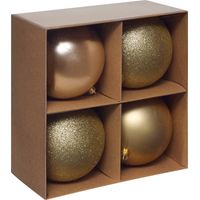 Juego de 4 bolas doradas de poliestireno reciclado, D.10cm - Feeric lights & christmas