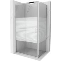 Mexen Apia ausziehbare Duschabtrennung 120 x 70 cm, Gestreift, Chrom - 840-120-070-01-20