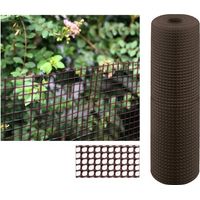 Red de Plástico para Balcones y Terrazas 1 x 25 m Malla de Plastico marrón Cuadros 1 cm Malla Plastica Cuadrada