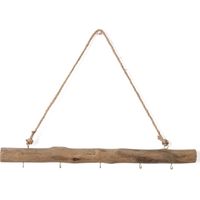 Porte-bijoux Murale en Bois Flotté - Branche Naturelle avec 5 Crochets - Décor Rustique pour Salle de Bain Chambre ou Entrée - 1 Pièce