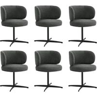 Lot de 6 Chaises de Salle à Manger Chaise de Bureau Pivotante Chaise pour Chambre-coiffeuse
