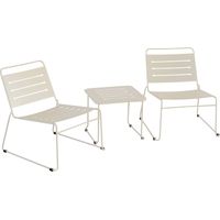 Salon de jardin 2 personnes en métal - Beige - Solena