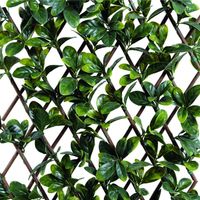 SIEPE ARTIFICIALE DA GIARDINO TRALICCIO ESTENSIBILE FOGLIE LAURO 1X2 MT VERDELOK
