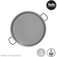 Traditionelle Paella-Pfanne aus poliertem Stahl ø38cm (8 Personen). vaello