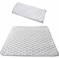 KZQ Insulated Ironing Board Cover, Cotton Steam Ironing Mat, Portable Tabletop Ironing Mat for Washing Machine, Dryer, Travel, Home, Silver, 48 x 85 cm