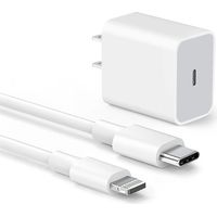 20w fast charging charger and 1m charging cable for iphone