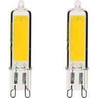 Lot de 2 ampoules LED rétro G9, 3,7 W (400 lm), lumière blanche chaude, compatible avec lustres et appliques murales