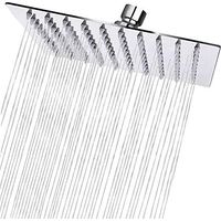 Ulisem Quadratischer Regenduschkopf aus Edelstahl, 50 cm – Hochdruck-Duschkopf, wassersparend, kalkfrei, 360°-Drehung, einfache Installation