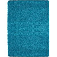 Tapis Shaggy Uni Poils Longs Tapis Salon Chambre Couloir (Turquoise - 300x400cm)