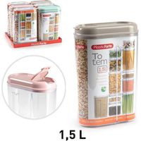 1 Pezzo Barattolo Recipiente Totem da Cucina in Plastica 1,5 Litri 3 Colori