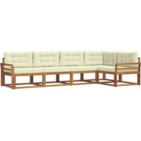 vidaXL Outdoor Sofa Set with Cushion 5 pcs Natural and Cream