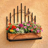 DanDiBo Porte-fleurs mural Métal Noir 50 cm Étagère murale 96237 Porte-fleurs Étagère pour pots muraux