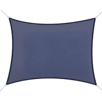 Toldo Vela Rectangulaire 4x6 m avec Anilles en Acier Inoxydable Anti-UV et Cordons en Nylon pour Jardin Patio Bleu