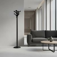 Appendiabiti da terra Tulipano con accessori in plastica Nero, inserti neri e base plastica