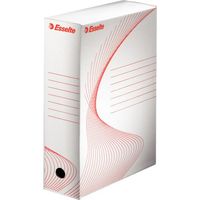 Boîte archives carton Esselte Boxy - Dos 10 cm - Haute résistance - Blanche - Lot de 25