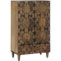 vidaXL Highboard with Drawer Brown 60 x 33 x 100 cm Solid Mango Wood