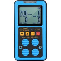 Détecteur de Gaz Portable, H2S, O2, CO, LEL 4 en 1 Moniteur de Gaz, Analyseur de Gaz Rechargeable avec des Alarmes de Vibration Visuelle Audible, Renifleur de Gaz Personnel avec écran LCD
