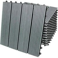 66 x WPC Decking Tiles Grey Terrace Decking Wood Plastic