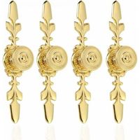 4Pcs (Golden) Vintage Style Zinc Alloy Drawer Handles Furniture Pull Knob Drawer Cabinet Wardrobe Cupboard with Screws Home Decoration