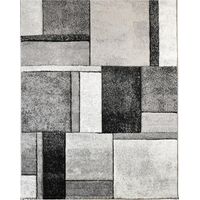 Tapis salon et chambre 280x380 gris rectangle tissé motif géométrique LYN8 GEOME