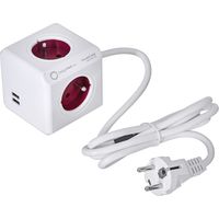 Allocacoc 2402RD/FREUPC Indoor 4AC Outlet(s) 1.5m Rot, Farbe White Multiple Base - Mehrfachsockel (Indoor, 1.5m, 4 AC Outlets, Typ E (FR), Rot, Weiß, CE, KEMA FR)