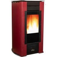 Ferroli Penelope 14,1 KW Pelletofen. Überlegene Effizienz und Design mit beheizter Oberfläche, Rot