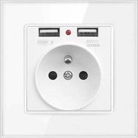 Prise murale double USBChargeur de batterie pour iPhone/Android, prise française, Dolaso