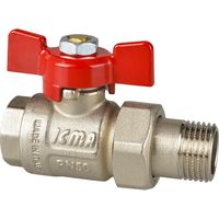 Vanne à bille M/F passage intégral avec raccord et papillon en aluminium Icma 3/4" Pn 40