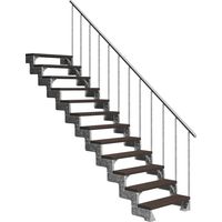 Dolle Außentreppe Gardentop 234-286cm Geschosshöhe mit Trimax dunkelbraun 100cm breit mit Geländer