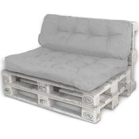 Palettenkissen Palettenauflagen Sitzkissen Rückenlehne Kissen Palette Polster Sofa Couch Set Hellgrau - Sitzfläche + Rückenteil