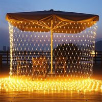 LED-Lichterkette für den Außenbereich, 3 x 2 m – Lichternetz mit 8 Modi für Weihnachten, Halloween, Garten, Hochzeitsdekoration im Innenbereich, IP44 wasserdicht (3 x 2 m, warmweiß)
