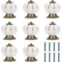 Ceramic pumpkin-shaped furniture knobs (set of 8), 4x4 cm, retro handles for home, office and kitchen cabinets