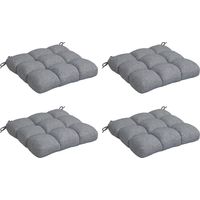 Conjunto de Cojines para Sillas de Comedor y Jardín Impermeable y Anti-UV con 2 Cordones de Fijación 48x48x10 cm Gris