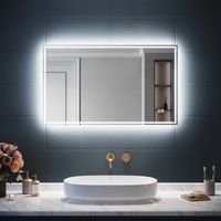 SIRHONA Miroir lumineux de salle de bain – Miroir LED 100x60 cm avec fonction anti-buée et trois couleurs de lumière réglables