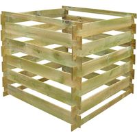 Vidaxl – Bac à compost en bois de pin 0,54 m³ – Conception à lattes pour circulation d'air – Dimensions 90x90x85 cm – Assemblage facile - vidaXL41328
