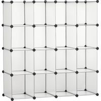 Modulares Regalsystem mit 16 separaten Boxen, Steckregal, DIY, Schwarz + Weiß