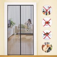 Zanzariera magnetica per porte, zanzariera su misura per porte, tenda antizanzare per corridoi, porte e patii. Guarnizione facile da installare (strisce da 100 cm x 210 cm).
