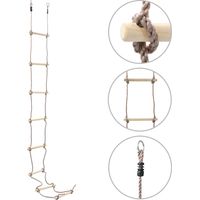 Vidaxl – Échelle de corde pour enfants 290 cm – 8 marches en pin massif – Corde en PE résistante aux intempéries – Pour enfants de 3 à 12 ans