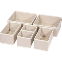 Kledingladeorganisatoren, 6-delige ladeverdelers, opvouwbare kledingopbergorganizer, voor slaapkamer, stoffen ondergoedorganizer, voor shirts, sokken, ondergoed, kledingorganizer voor