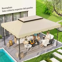 Télédon de rechange pour pavillon 4x3 m avec double toit 10 orifices de drainage Télédon uniquement NON Comprend cadre Beige
