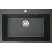 Essebagno Sierra lavello a vasca grande singola 76x50 in resina nera