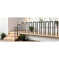 Randaco 85 cm Noir Oval en forme de U Rampe d'escalier en fer Main courante Garde-corps, garde-corps en fer Intérieur et extérieur Universel