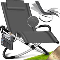 KESSER® sdraio reclinabile sdraio da giardino sedia da giardino sedia pieghevole sdraio oscillante sedia a dondolo sdraio ergonomica resistente alle intemperie antracite - Incl. telo protettiv