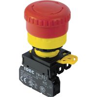Idec YW1L-V4E01Q4R Interruptor de Paro de Emergencia Rojo Amarillo