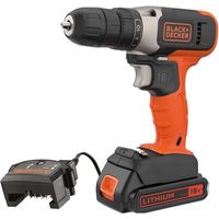 BLACK+DECKER - Trapano a batteria 18V, 1x batteria 1,5 Ah, caricabatterie BCD001C1-QW