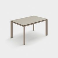 Table de salle à manger extensible en céramique avec pieds en métal Linear - Beige